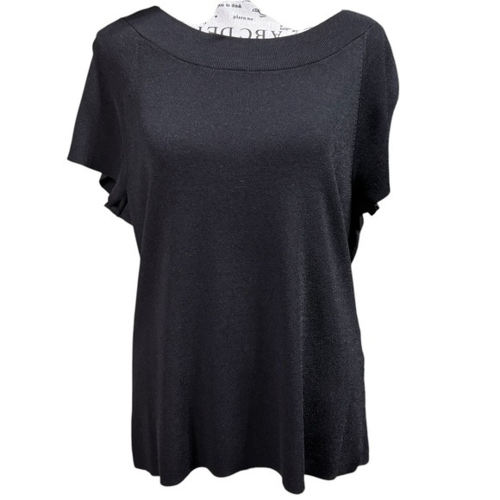 Talbots Woman EUC Black ribbed short sleeve top size X